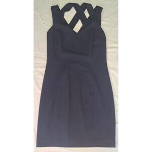 Laundry by Shelli Segal Navy Blue‎ Sheath Dress V-Neck Sleeveless Size 6 Classic